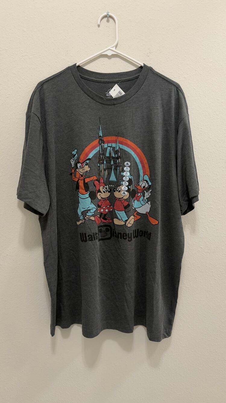 Disney Parks WDW Mickey & Friends Rainbow Cinderella Castle Tee Charcoal XL NWT